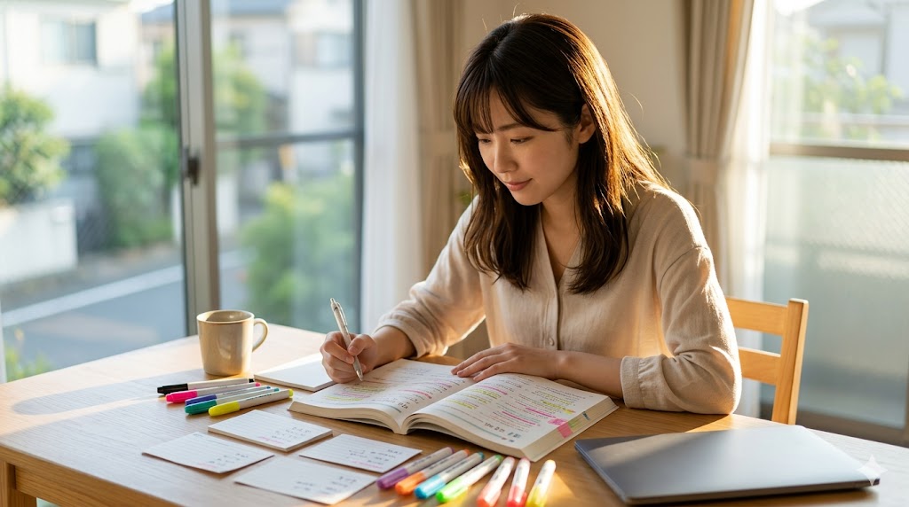 韓国語の動詞や形容詞の語幹に、パッチムの有無に関わらず均一に「-고」が付着する様子を示す図。ルールが非常にシンプルであることを視覚的に伝えている。
