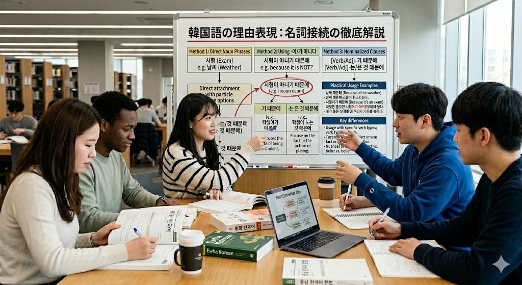 韓国語の理由表現の名詞への接続方法