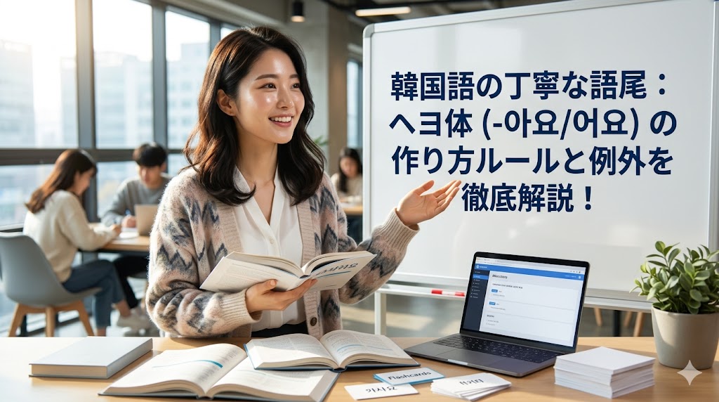 韓国語のヘヨ体（アヨ体・オヨ体）の作り方ルールと例外を解説する、日本人女性（ホシ）の画像