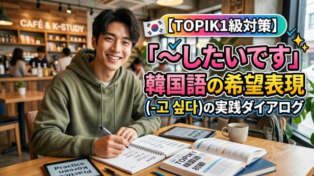 【TOPIK1級対策】「〜したいです」韓国語の希望表現(-고 싶다)会話