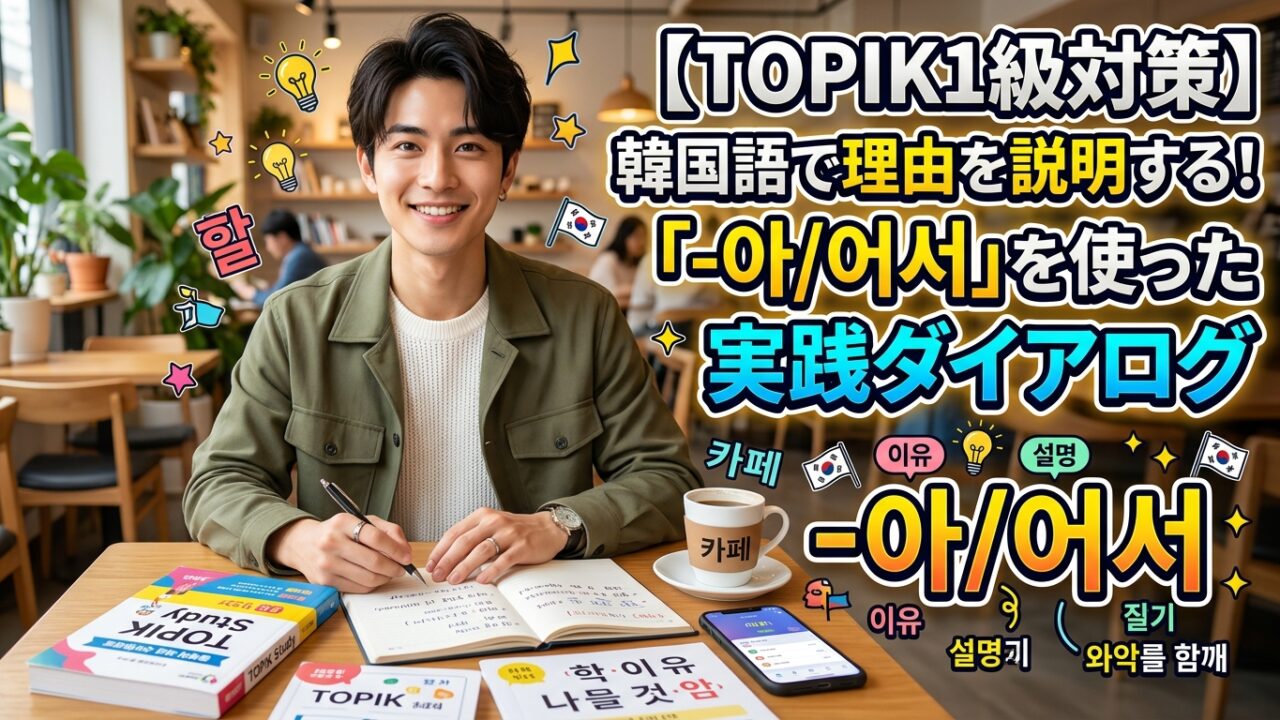 【TOPIK1級対策】韓国語で理由を説明する！「-아/어서」を使った実践ダイアログ