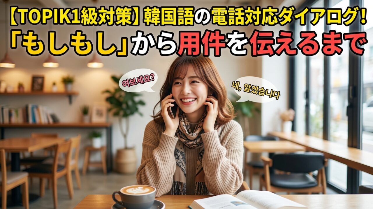 【TOPIK1級対策】韓国語の電話対応ダイアログ！「もしもし」から用件を伝えるまで