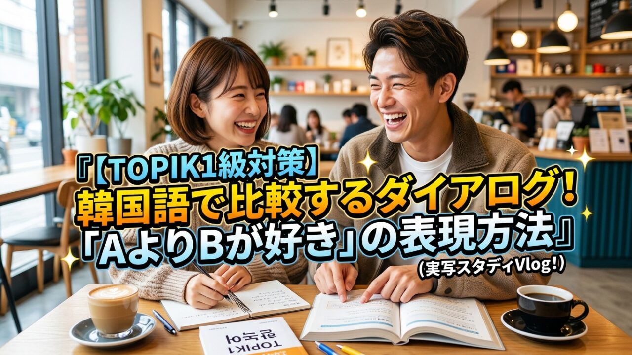 【TOPIK1級対策】韓国語で比較するダイアログ！「AよりBが好き」の表現方法