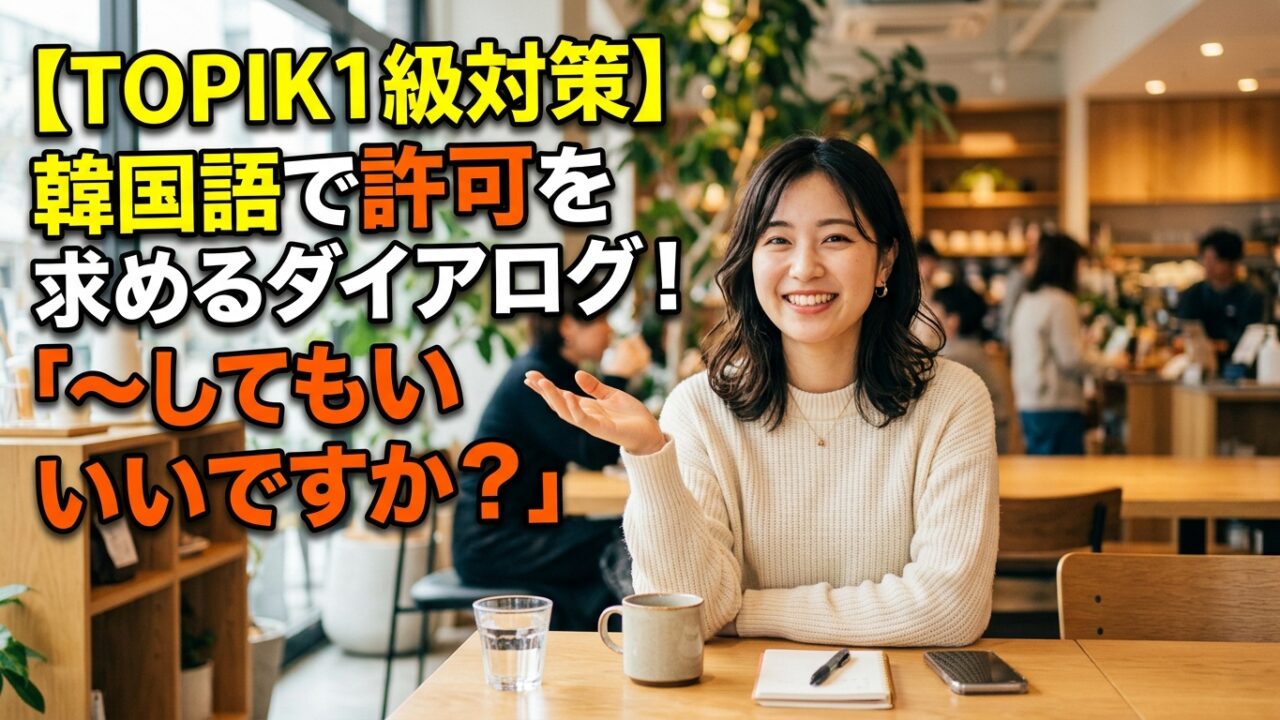 【TOPIK1級対策】韓国語で許可を求めるダイアログ！「〜してもいいですか？」