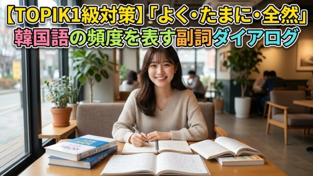 【TOPIK1級対策】「よく・たまに・全然」韓国語の頻度を表す副詞ダイアログ
