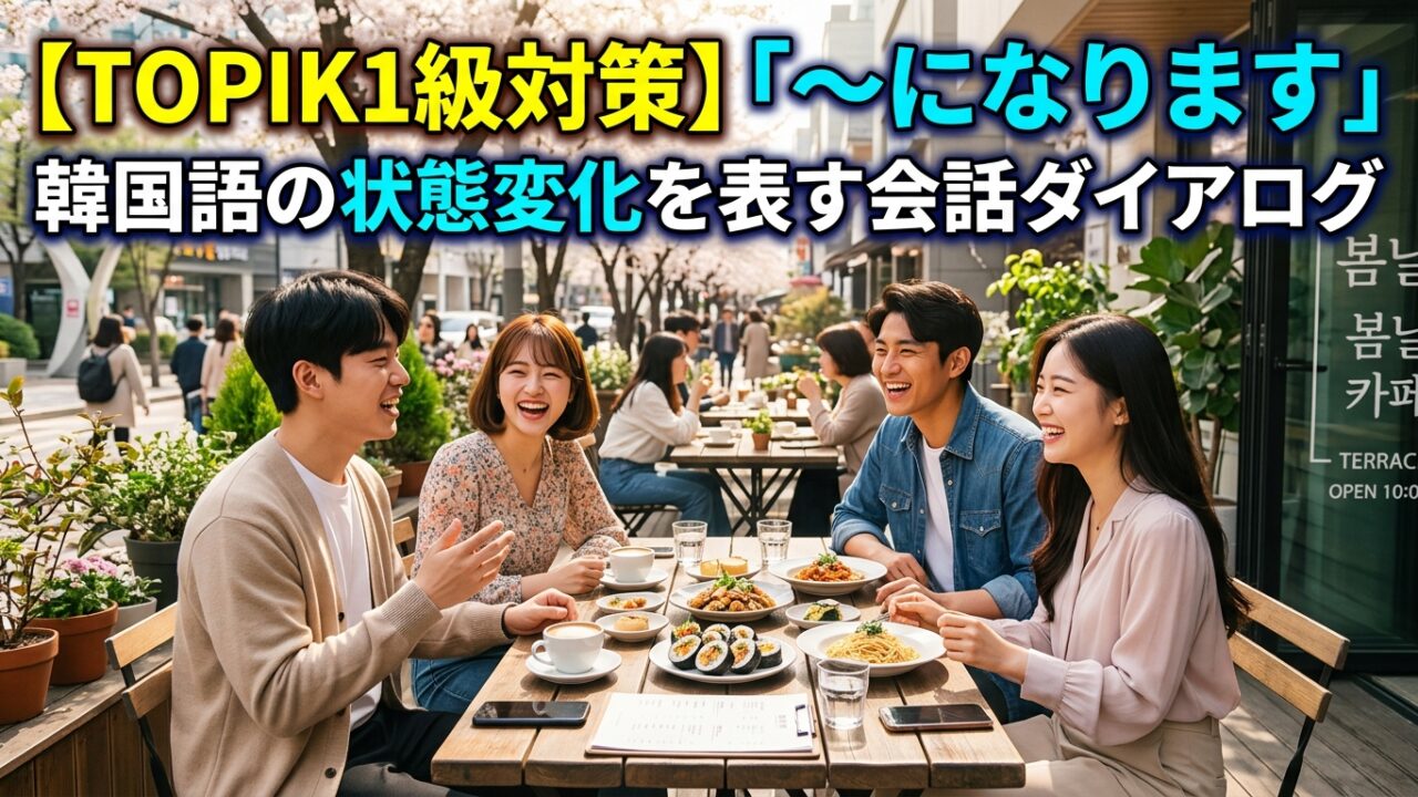 【TOPIK1級対策】「〜になります」韓国語の状態変化を表す会話ダイアログ