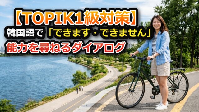 【TOPIK1級対策】韓国語で「できます・できません」能力を尋ねるダイアログ