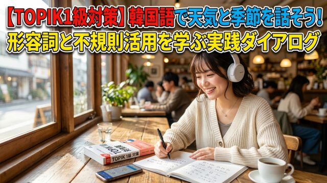 【TOPIK1級対策】韓国語で天気と季節を話そう！形容詞と不規則活用を学ぶ実践ダイアログ
