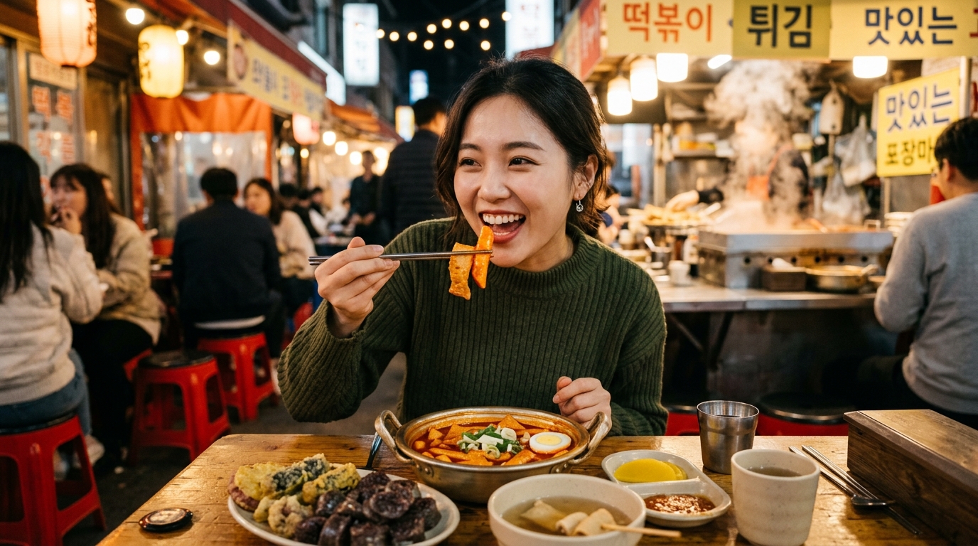 韓国料理店でトッポッキの試食に挑戦する実践ダイアログ