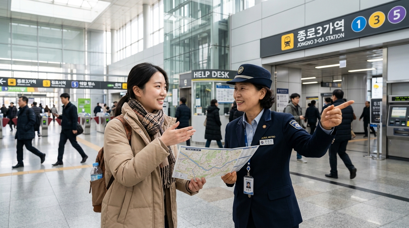 TOPIK1級の韓国語で交通の会話を実践