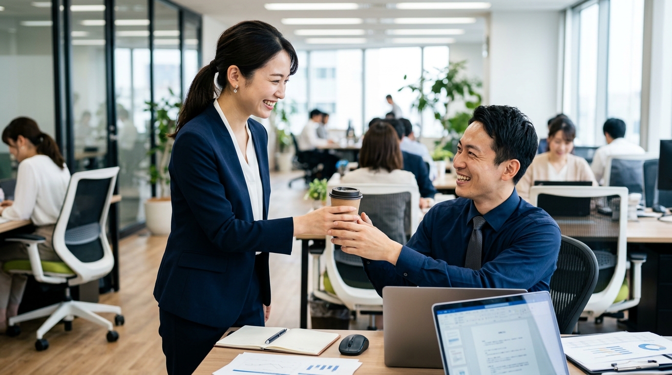 Expressing gratitude and warm responses in Korean workplace