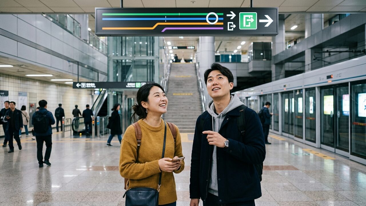 【TOPIK1級対策】韓国語で電車の乗り換え！交通機関の応用ダイアログ